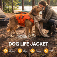 Dog Life Jacket Medium,Ripstop Dog Flotation Vest for Medium Dogs – Essentials for Dogs - Medium / Orange - image 2