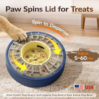 Adjustable 5-60 Min Slow Feeder Dog Bowl & Puzzle Feeder Anti-Gulping – Essentials for Dogs - Large / Yellow Blue - image 2