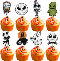 Rsstarxi 24 Pack Ghost Baby Boo Cupcake Toppers Glitter Spooky Little - Design 27