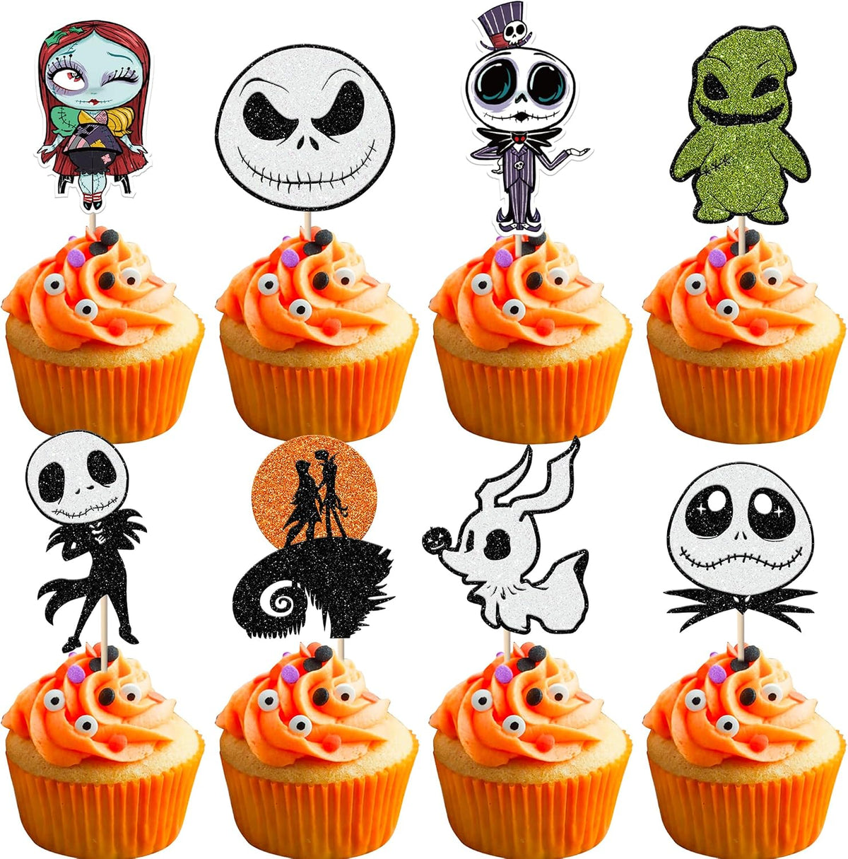Rsstarxi 24 Pack Ghost Baby Boo Cupcake Toppers Glitter Spooky Little - Design 27