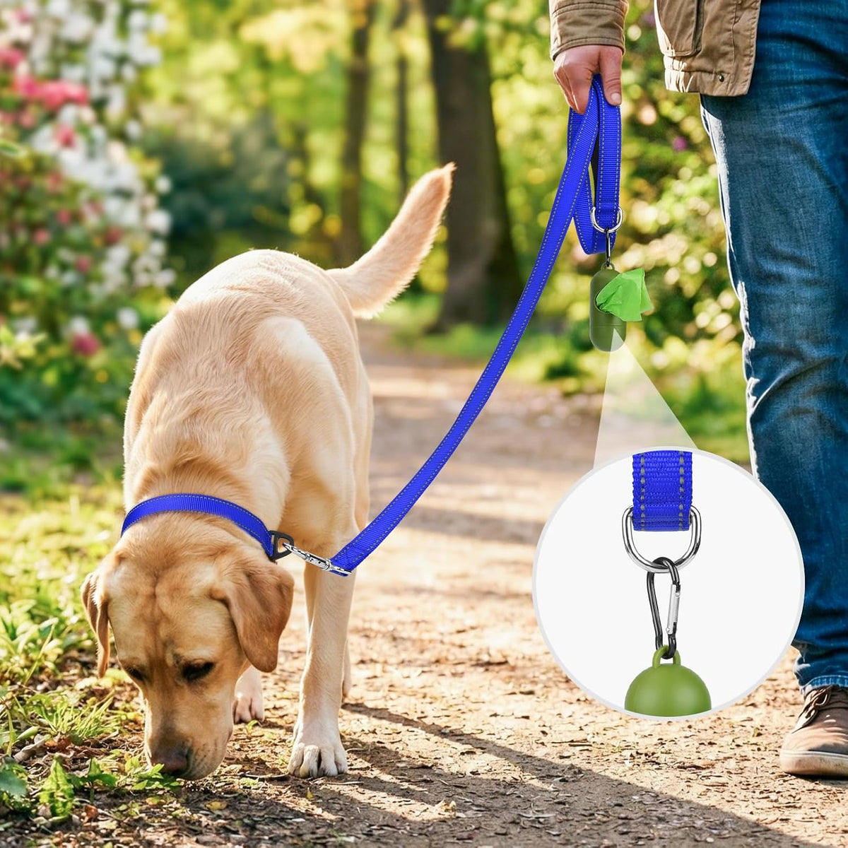 Joytale Reflective Dog Leash for Medium & Large Dogs - 4 ft Standard / Navy Blue - image 2