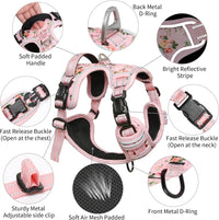 Timos Dog Harness, No Pull Large Sized with 3 Buckles - X-Small / Normal-Pink - image 4