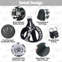 Small Dog Harness and Leash Set, No Pull Puppy Pet Vest, S - XX-Small(Chest Girth 11.5"-13") / Houndstooth(Black) - image 2