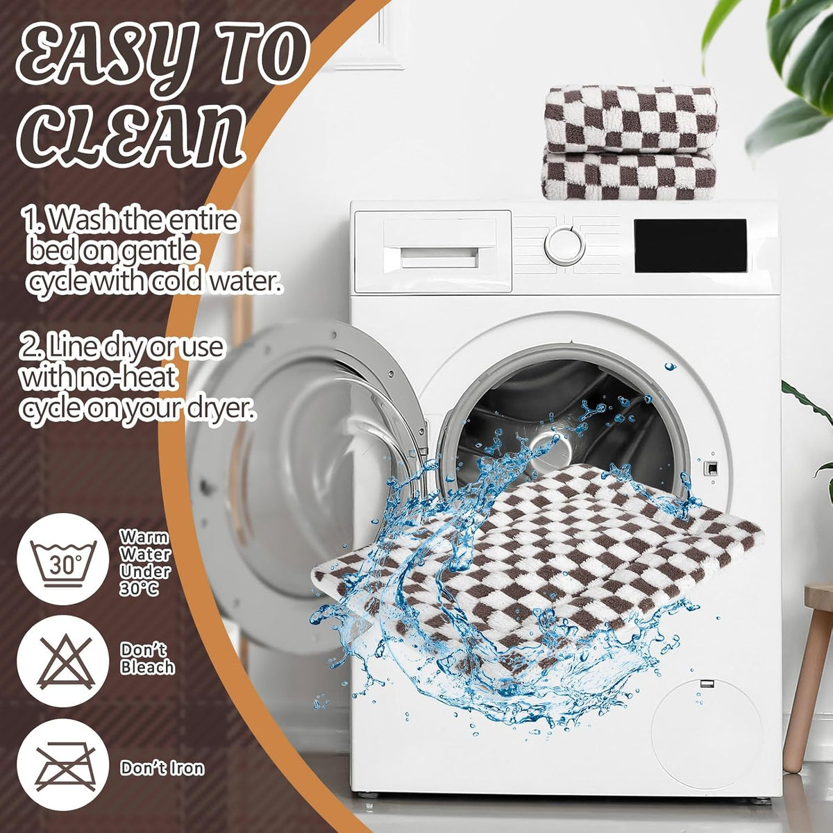 2 Pack Self Warming Cat Dog Bed Pad - Dark Brown / 22'' X 18'' / Plaid - image 3