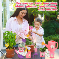 CUTE STONE kids gardening set with metal rake, trowel and pink tote bag - view 4