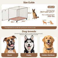 30 Inch Diamond Mesh Dog Crate for Small Dogs - 43.2"L x 29.1"W x 29.4"H - image 3