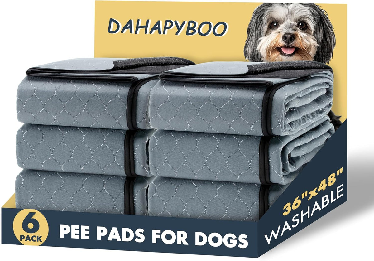 DAHAPYBOO Washable Pee Pads for Dogs 18x24 - 36X48-6P / 6