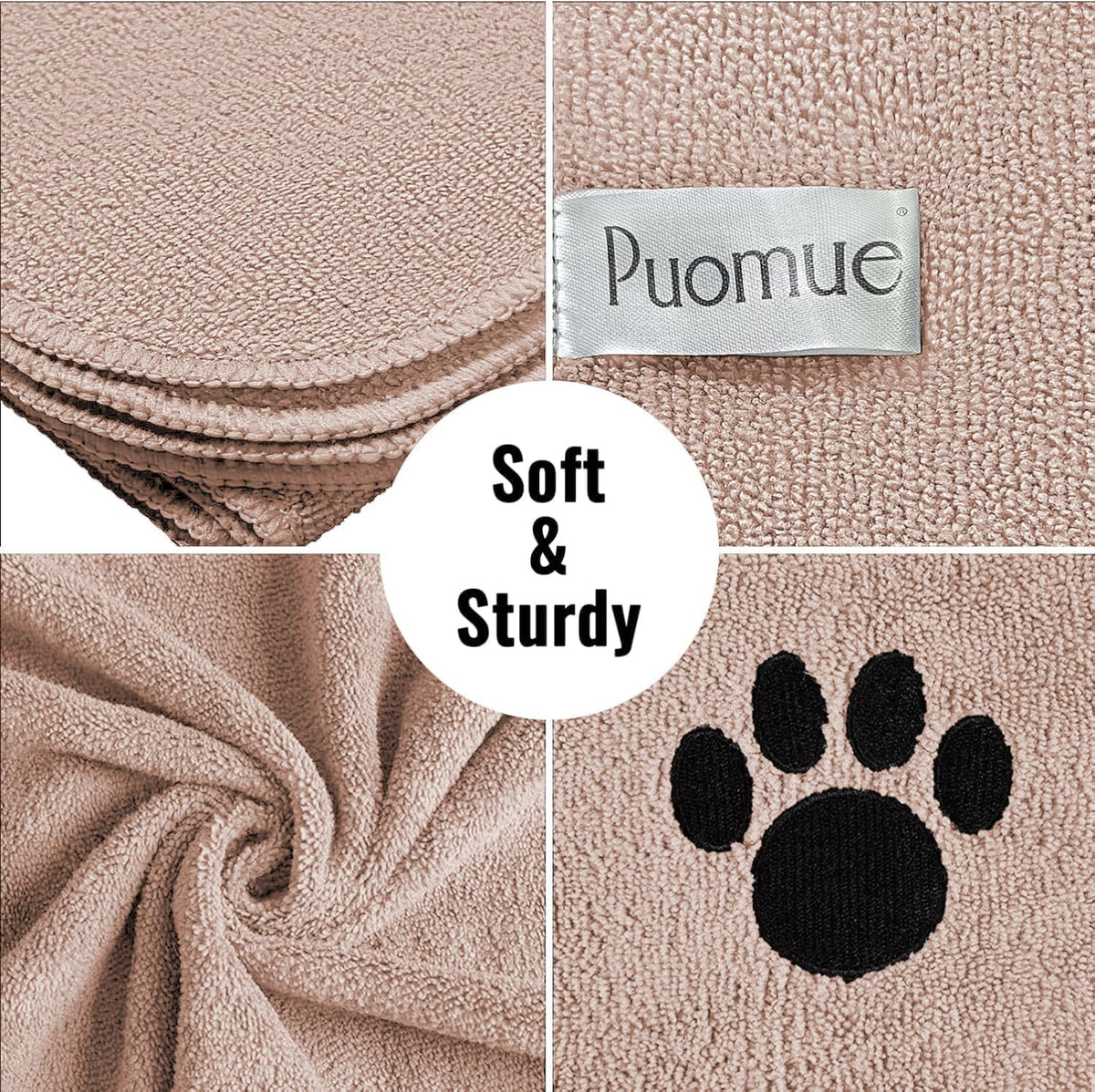 Puomue 2 Pack Microfiber Dog Towels for Drying Dogs - Camel / 40 x 23.6 inches - 2 Pack - image 2