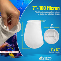Aquatic Experts Felt Filter Socks - 100 Micron – 7" Ring – 7" x 12" / 4 Pack - image 2