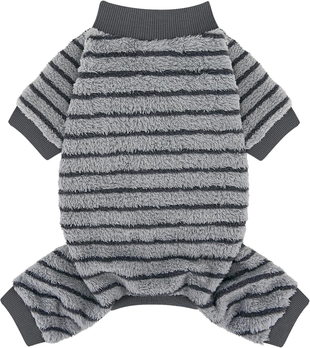 Cow Dog Sweater, Dog Winter Clothes for Small Medium Dogs Girl Boy Fleece Pet Pajamas for Winter - Stripe Grey / X-Large(Chest:18.9-21.6")