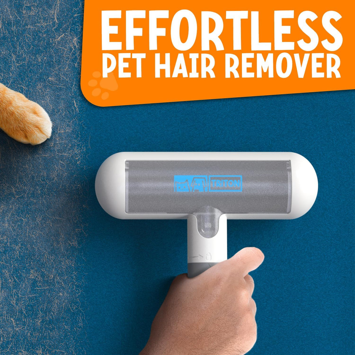 Triton Pet Hair Removal Tool w/Fur Trapping Compartment - Gray/White / Small - image 3