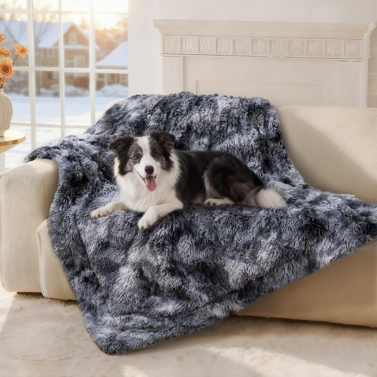 Luciphia Calming Waterproof Dog Blanket - Tie-dye Grey / 50"x60"