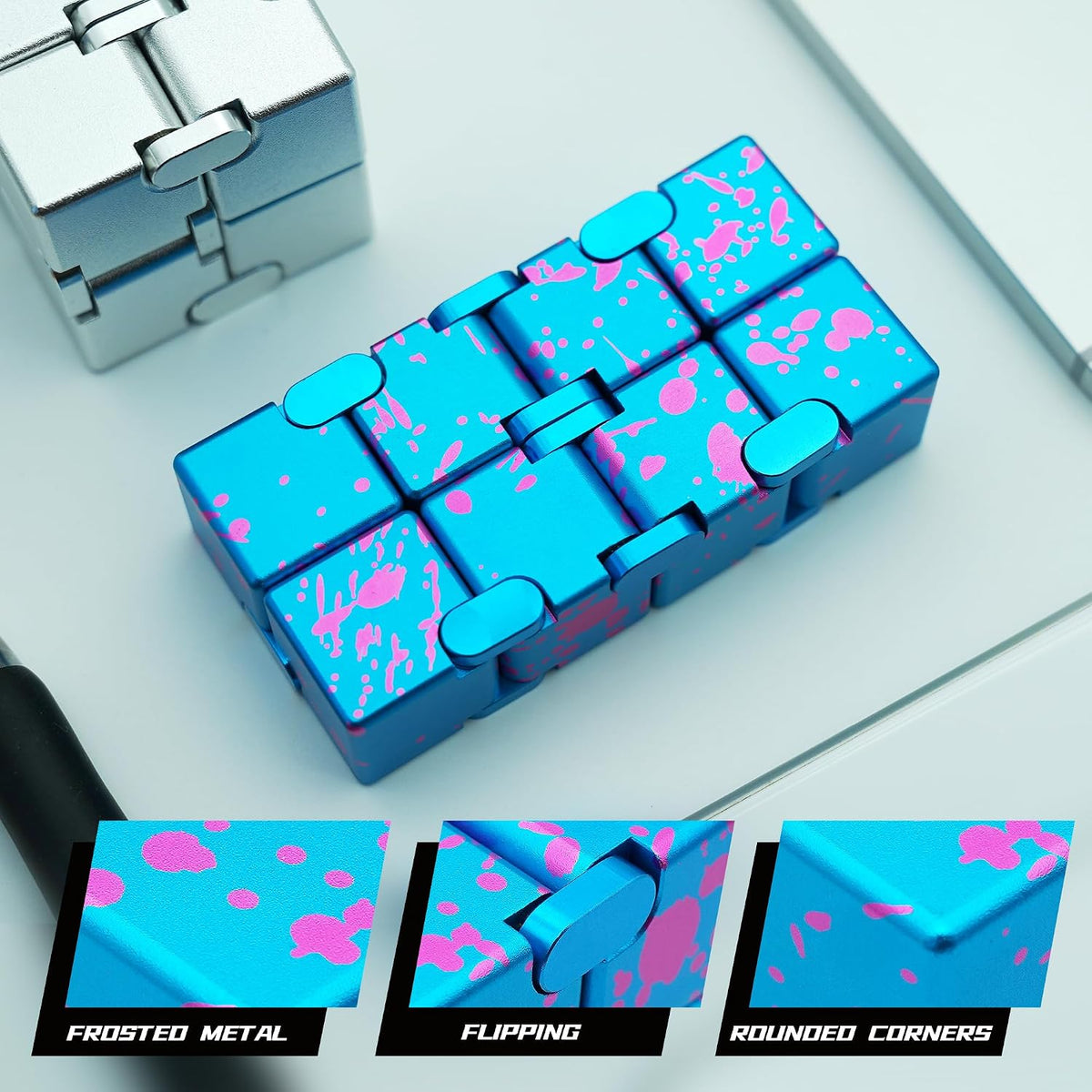 DOLASEV silver metal infinity cube fidget toy made of zinc alloy - view 10