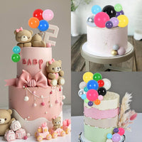 BEISHIDA 20 PCS Gold Mini Ball Cake Toppers Foam Cake Balls - Ball-yellow - image 4