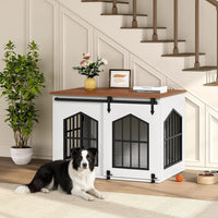 MAHANCRIS Dog Crate Furniture - White and Walnut - image 4
