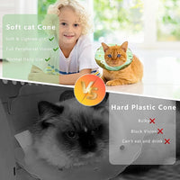 Cat Cone Collar Soft, Adjustable Cat Recovery Collar Kitten Cones to Stop Licking, Cute Donut E Collar After Surgery, Cats Neck Pillow Cone Elizabethan Cones of Shame (Waterproof Green, Small)