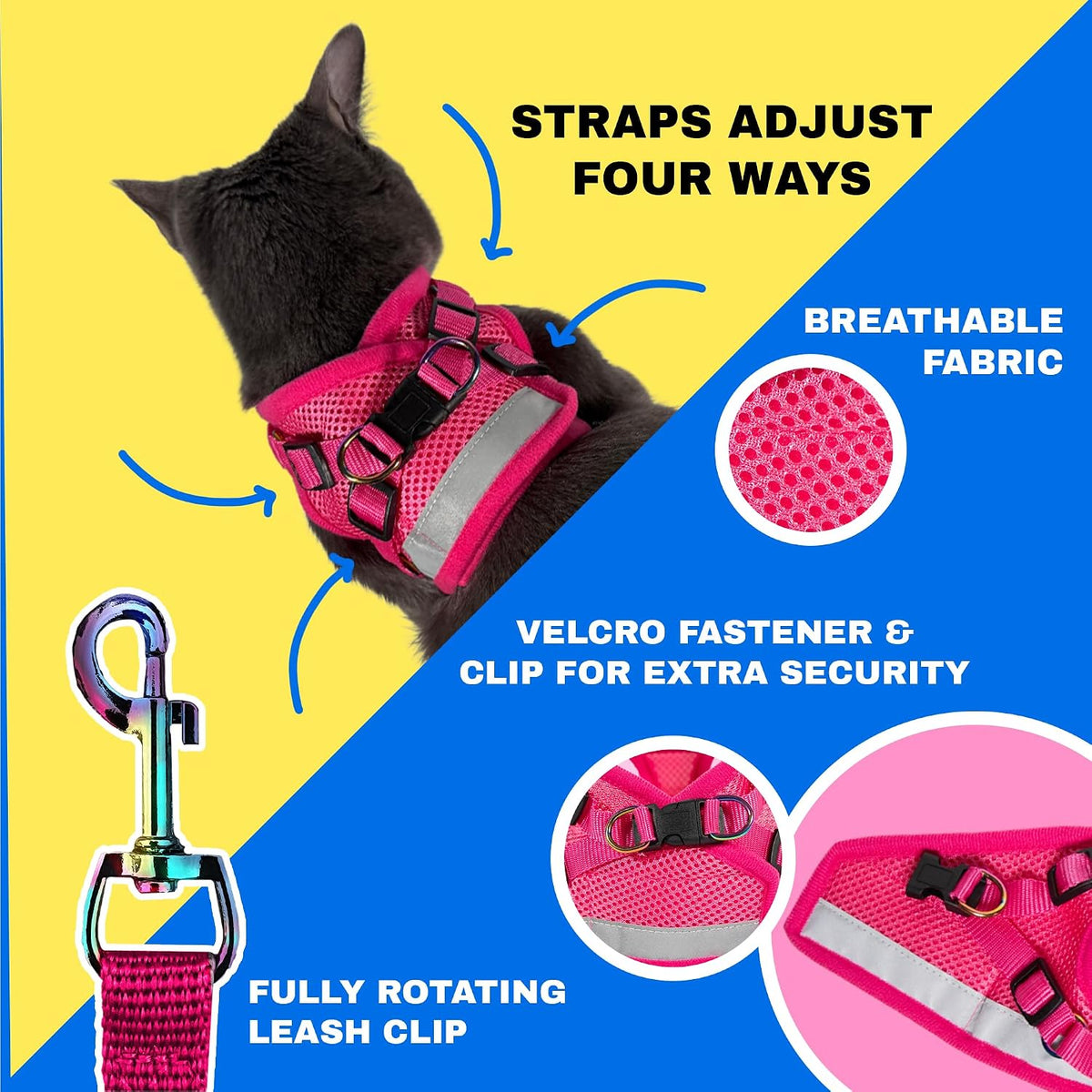 Travel Cat Harness and Leash Set - Medium / Pink - image 3