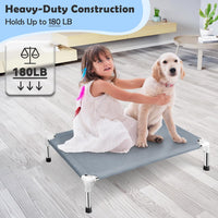 Elevated Dog Bed for Small Dogs, Dog Cooling mat Cot - Grey-M-2 - image 2