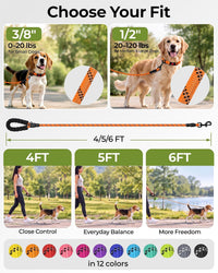 Taglory Rope Dog Leash for Medium Large Dogs - 3/8" x 5 FT (0~20 lbs.) / Orange - image 3