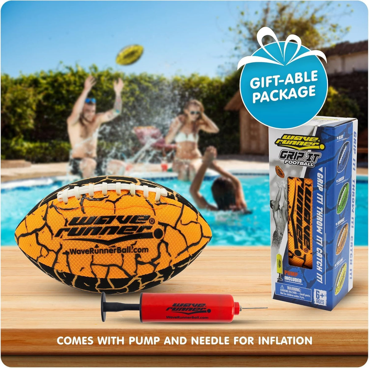 Wave Runner 9.25 inch waterproof junior football with textured grip for pool and beach - view 9