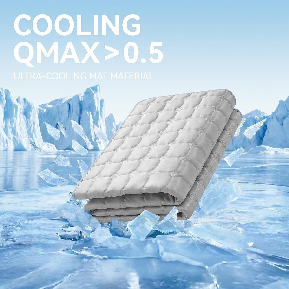 FunFurry Cooling Mat for Dogs，59"X40" Extra Large Pet Pad，Q-Max>0.5 - Light Grey / 36" x 27"（L） - image 2