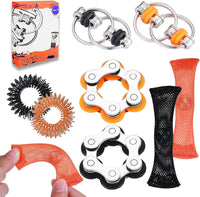 8Pcs Sensory Fidget Toys with Fidget Spinner - Orange