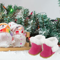 Bencailor 18 inch doll boots, 3 pairs of winter snow boots in white, black and brown - view 10