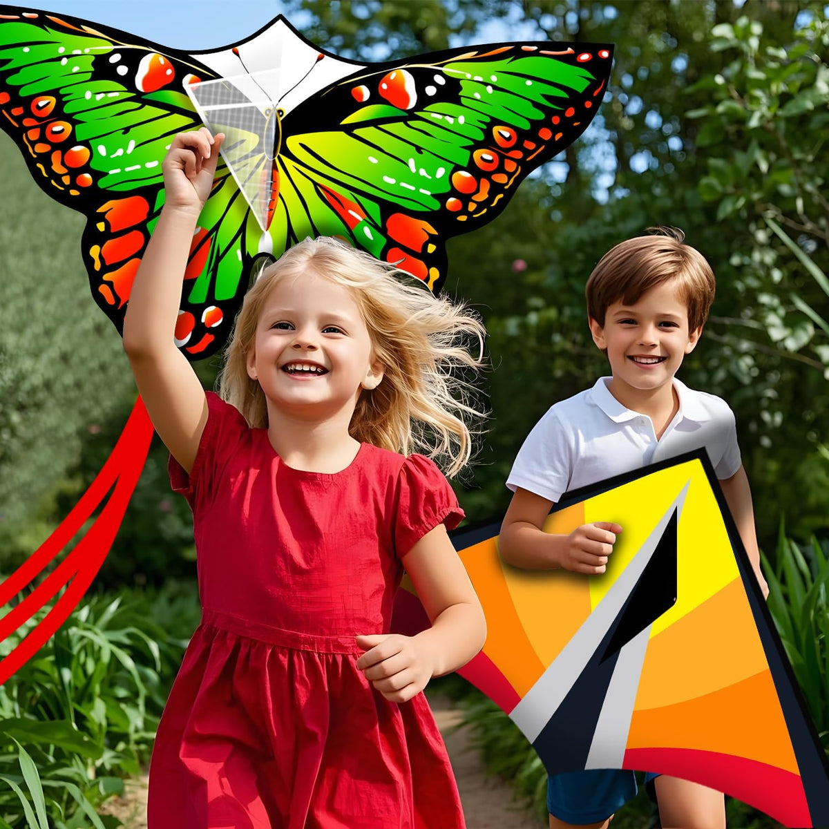 Xida Butterfly Kites for Kids and Adults Easy to Fly - 3 Pack (Delta+ Green Butterfly+Shark) - image 4