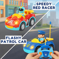 Toddler Remote Control Train - Race Car + Police Car - image 3