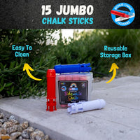 CocoNut Outdoor jumbo sidewalk chalk bucket with 40 thick chalk sticks in 7 colors - view 38