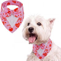 Dog Tuxedo for Small Dogs Valentines Bandana with Bowtie Wedding Tux – Essentials for Dogs - Heart / X-Small