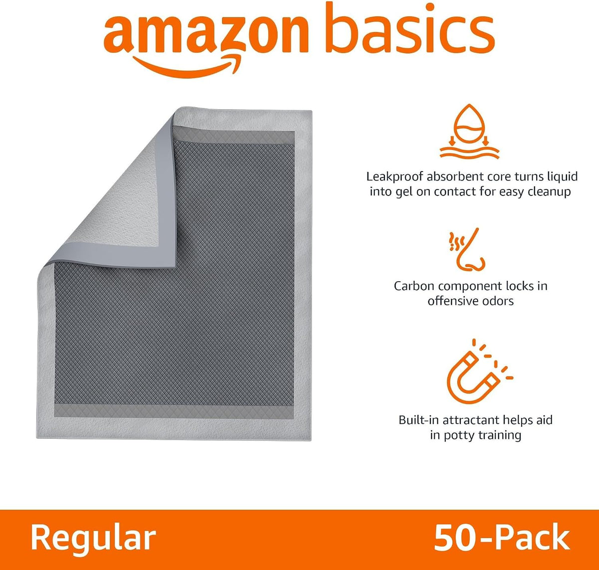 Amazon Basics Carbon Odor Control Dog and Puppy Pee Pads - X-Large (28"x34") / 50.0 - image 2