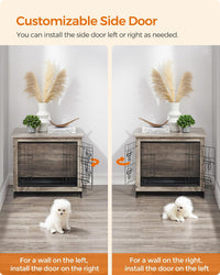 Feandrea 27.2" Dog Crate Furniture - Greige / 27.2"L x 20.1"W x 23.6"H - image 4