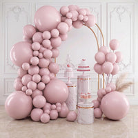 RUBFAC Balloons Black Balloon Arch for Black Birthday Decorations - Dusty Pink