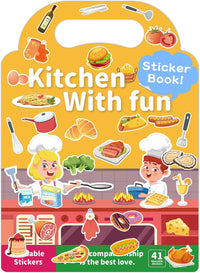 Benresive Reusable Sticker Book, Travel Stickers for Kids - Kitchen