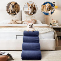 PAWSCRAT 4-Step Pet Stairs for High Beds & Sofas - Blue / 4-step 19.6"H - image 4