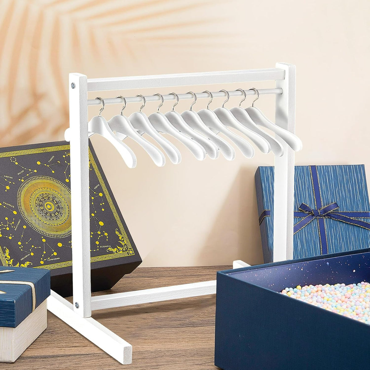 1 Set Doll Garment Rack with 10 Pcs Hangers Clothes Organizer - White / 22 - image 3