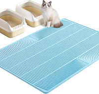XXL Cat Litter Mat, Large Silicone Waterproof Mat - 1 Count (Pack of 1) / Blue