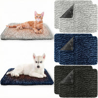 Drydiet 6 Pack Self Warming Pet Cat Dogs Pad 18 x 24 Inch Grey – Essentials for Cats - 19 x 28 Inch / Grey,Black,Blue
