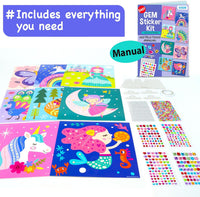EZCRA Gem Sticker Kit for Kids, 990+ Stickers - Gem Sticker Kit - image 3