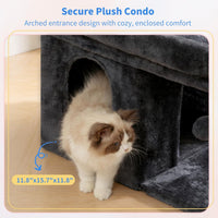 Heybly Cat Tree, 14" Cat Tower with Large Cat Bed & Condo HCT203SW – Essentials for Cats - 14 inch / Smoky Gray - image 4