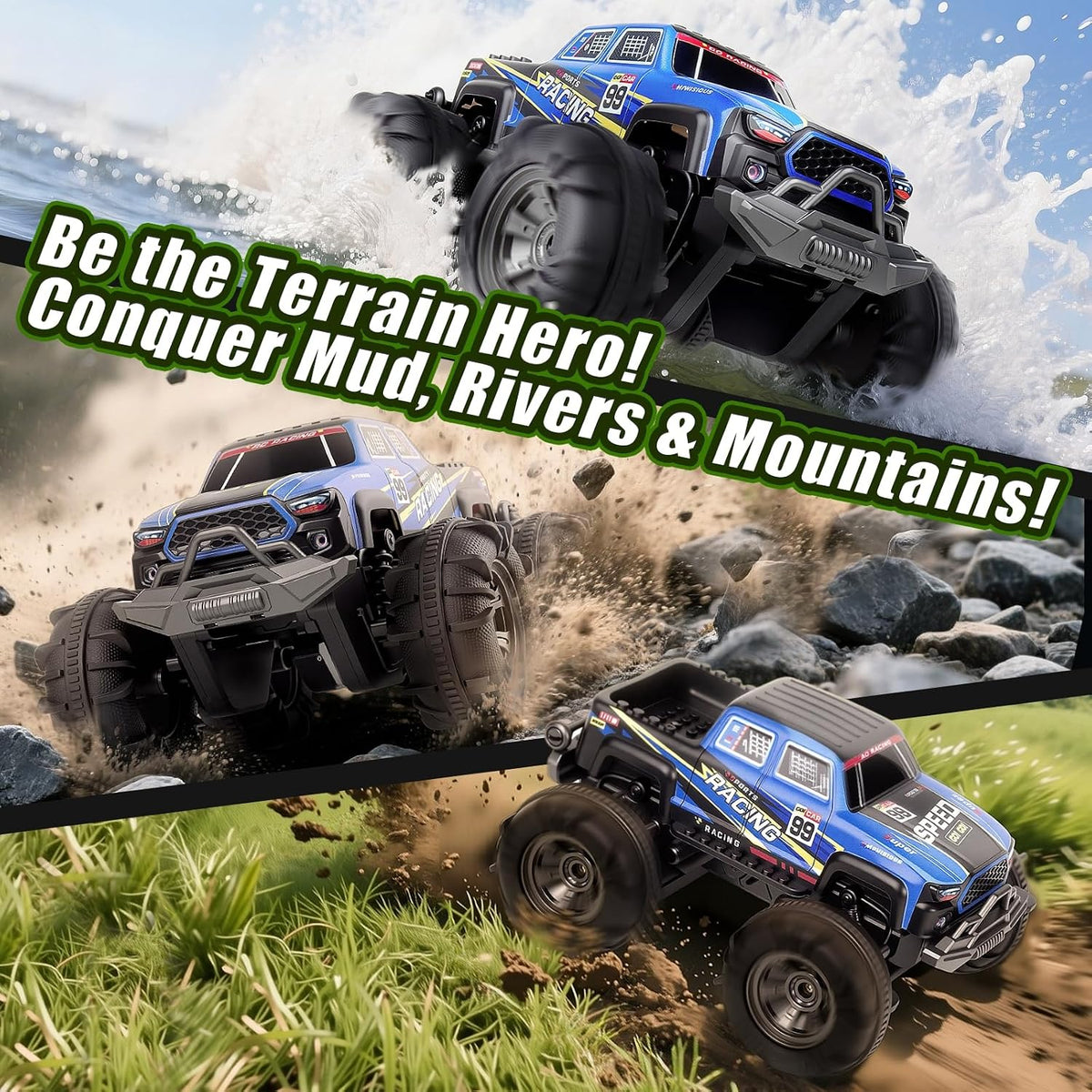 Calefwe amphibious RC monster truck with brick-built shell and gesture control watch - view 11