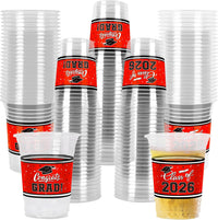 Gatherfun 100 Pcs 16oz Football Plastic Cups - Red