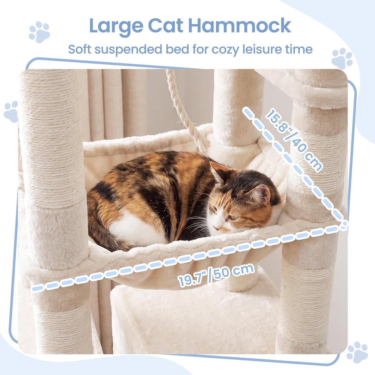 Heybly Cat Tree, 76-Inch Tall Heavy Duty Cat Tower for Big Cats HCT039G – Essentials for Cats - Beige / 60 inch - image 3