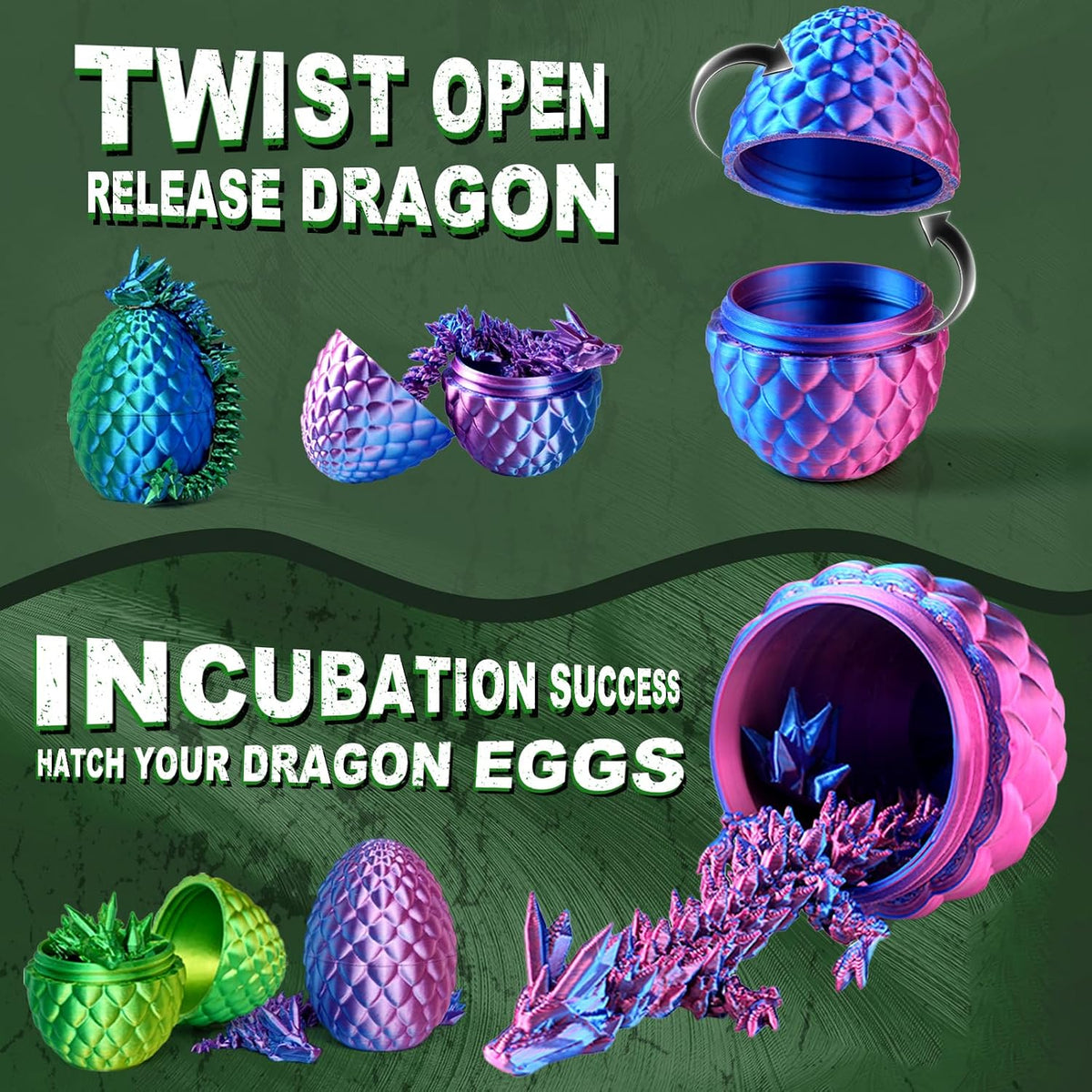 12PCS 3D Printed Dragon Eggs - 12pc(color-a) - image 2