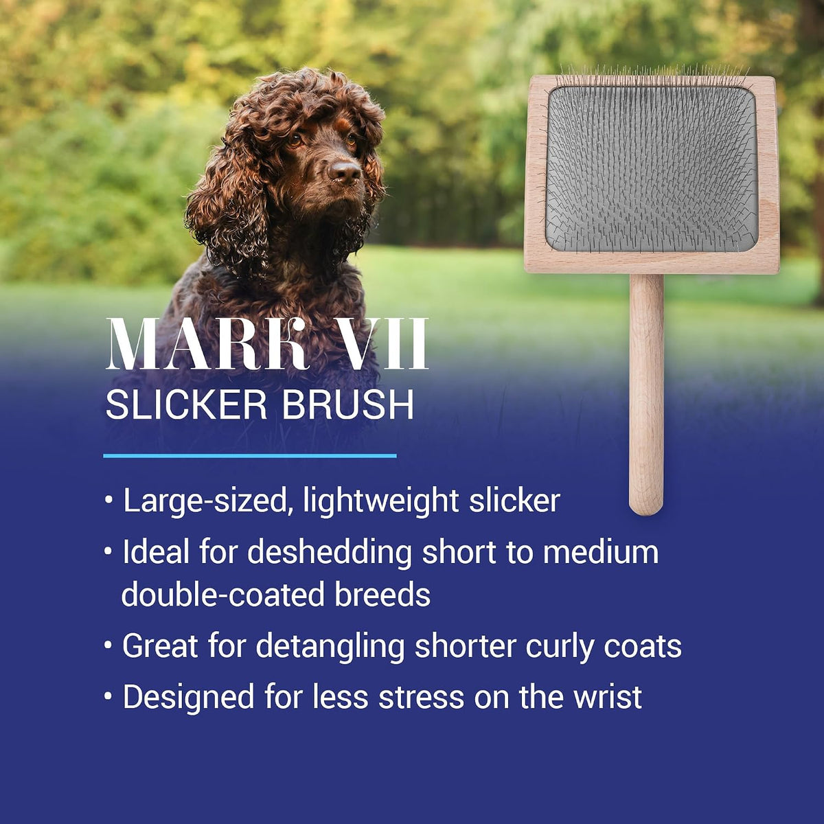 Chris Christensen Mark I Slicker Brush for Dogs - Mark VII Large Curved Back - image 2