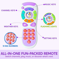 JOYIN Kids Learning Phone and Remote Toy - Purple Phone and Remote with Bird - image 2