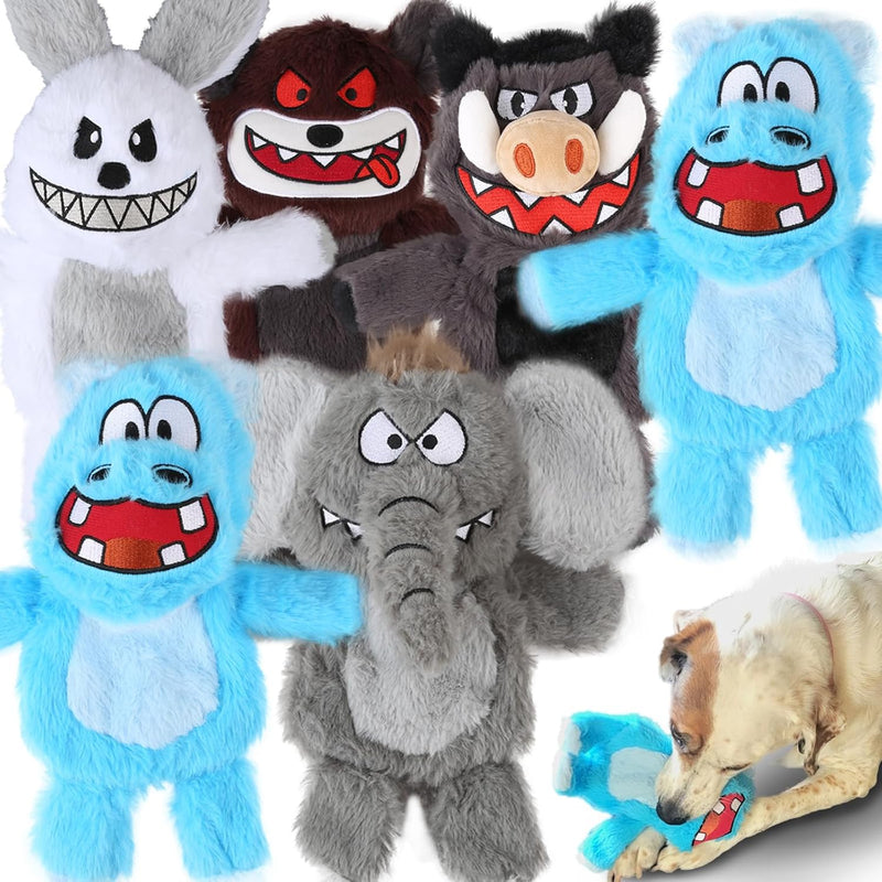No Stuffing Dog Squeaky Toys - 6 pack