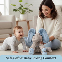 Dimple Kaia Peek-A-Boo Elephant, Interactive Singing Plush Toy - Blue Elephant - image 3