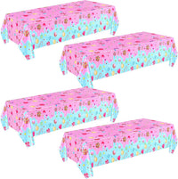Fanfanwin candyland tablecloth, plastic party table cover with colorful candy print - view 2
